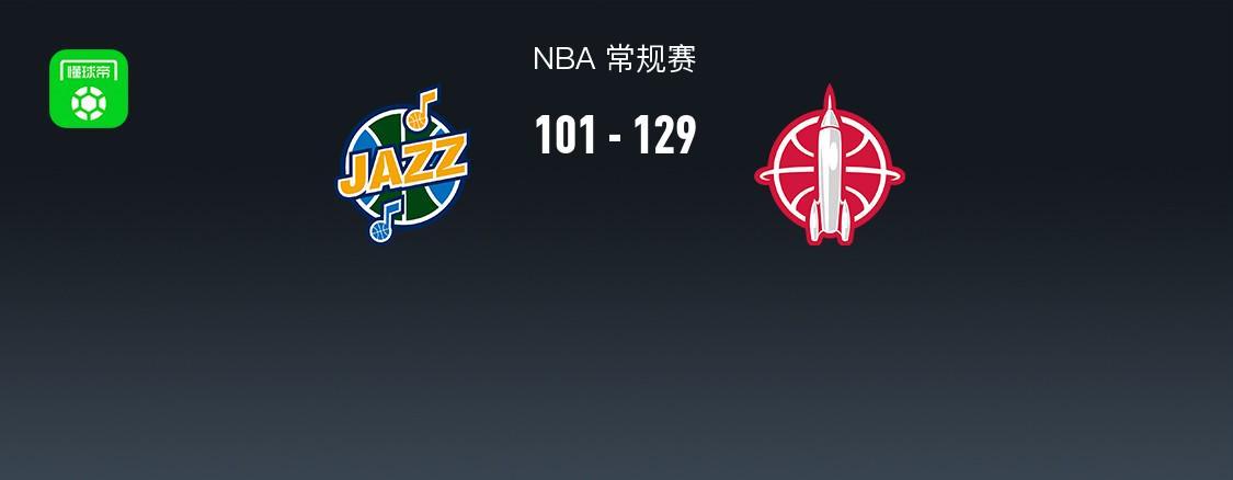 NBA战报：火箭129-101大胜爵士取NBA11连胜，申京27+4+5